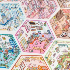BYO Kawaii Sticker World - Tiny Worlds (Pick One) - DIY Sticker Scene Set
