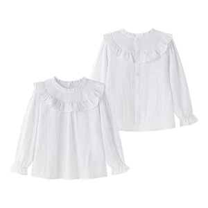 Elegante blouse met lange mouwen en volantkraag
