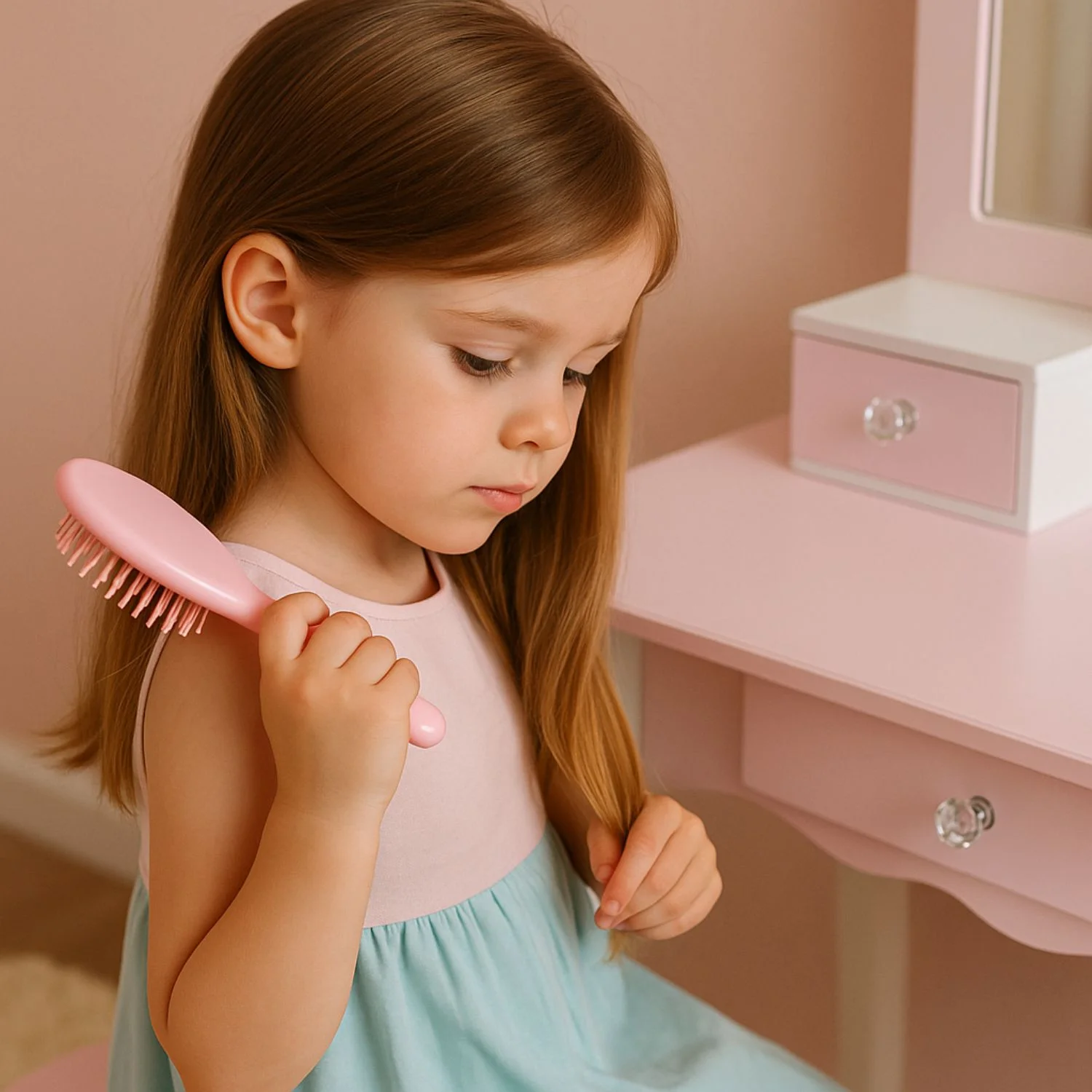 Maxx Kidz - Houten Kaptafel - Roze - Afbeelding 6