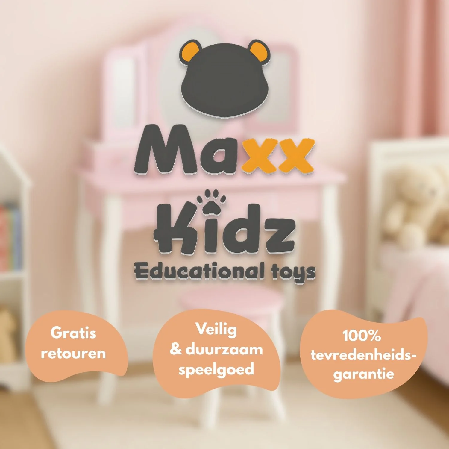 Maxx Kidz - Houten Kaptafel - Roze - Afbeelding 8