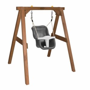 Baby Schommel Bruin met zitje Grijs/wit