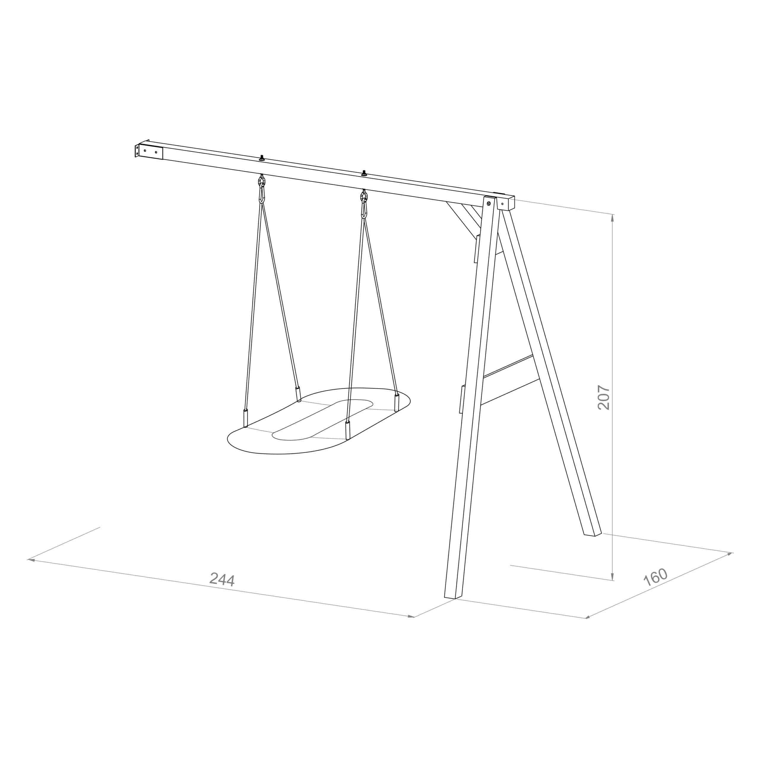 Roxy Nest Aanbouwschommel Grijs/wit - Afbeelding 6