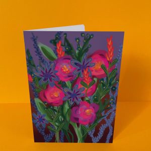 Wilde bloem paars – Luxe dubbele A5 kaart op FSC-papier