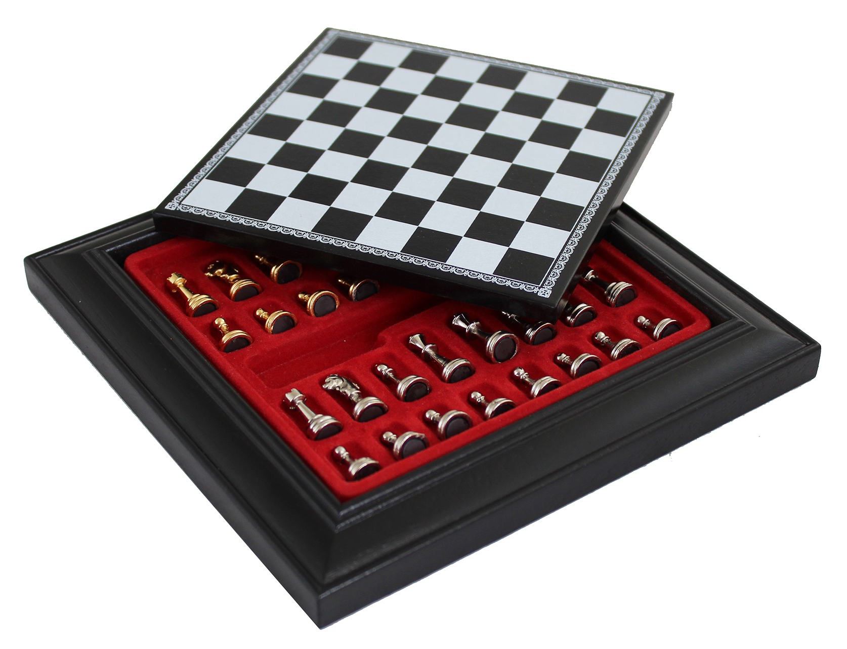Luxe magnetische schaakset N°344 – Goud & Zilver Metalen Stukken - Afbeelding 4