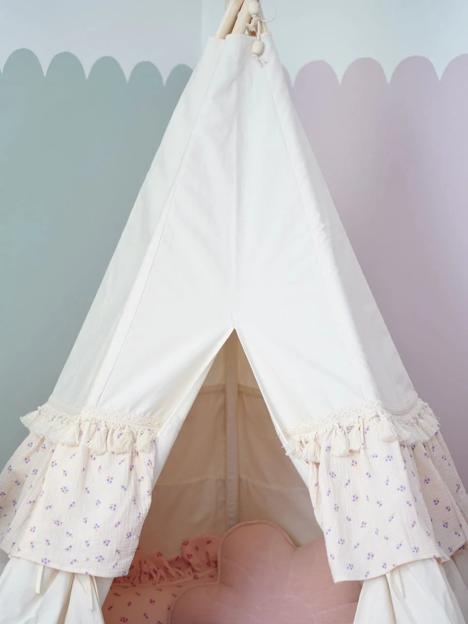 Teepee tent with frills for kids "Forget-me-not" - Afbeelding 7