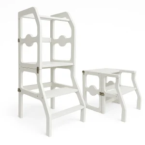 Maxx Kidz - Houten leertoren Montessori - kleur wit