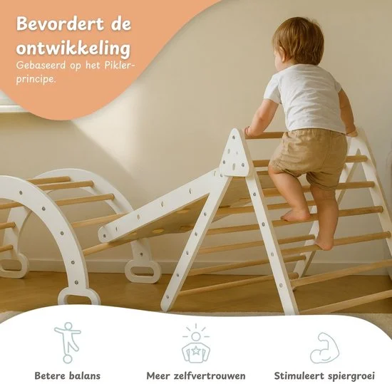 Pikler houten klimset - Maxx Kidz - 3-delig - Afbeelding 3