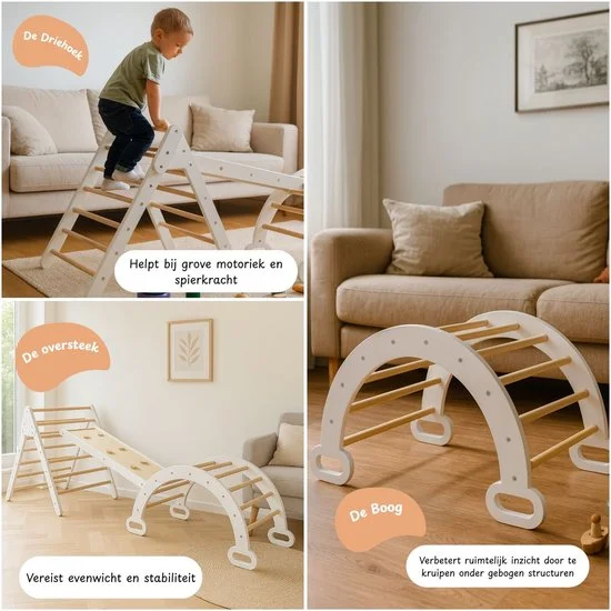 Pikler houten klimset - Maxx Kidz - 3-delig - Afbeelding 4