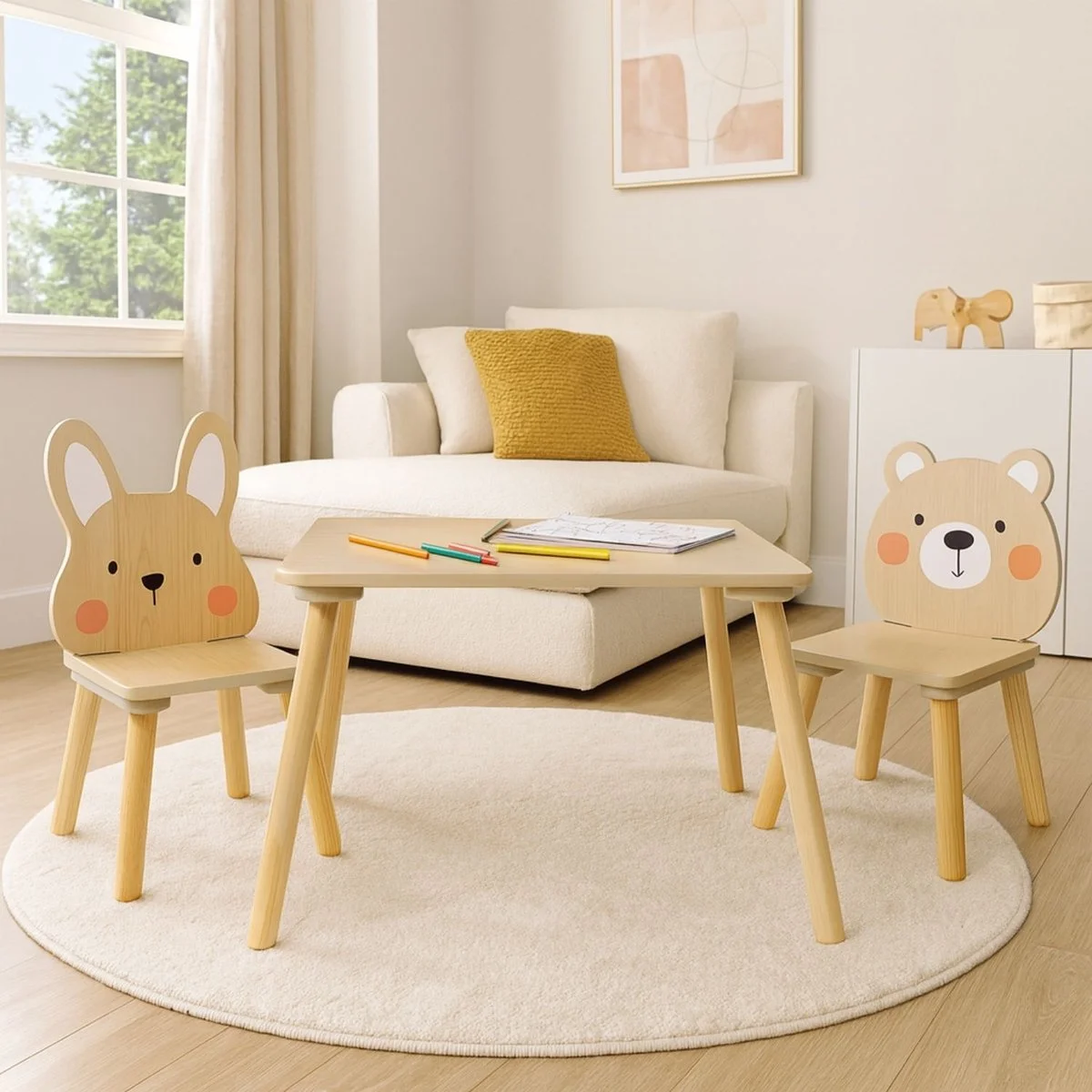 Maxx Kidz Kindertafel en 2 Stoeltjes - Speeltafel voor Kinderen - Afbeelding 2
