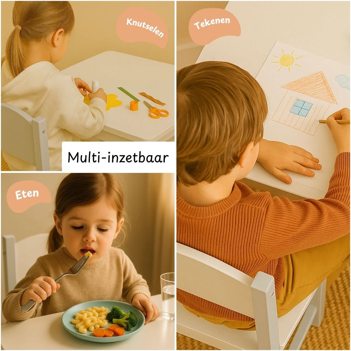 Maxx Kidz Kindertafel en 2 Stoeltjes - Speeltafel voor Kinderen - Afbeelding 3