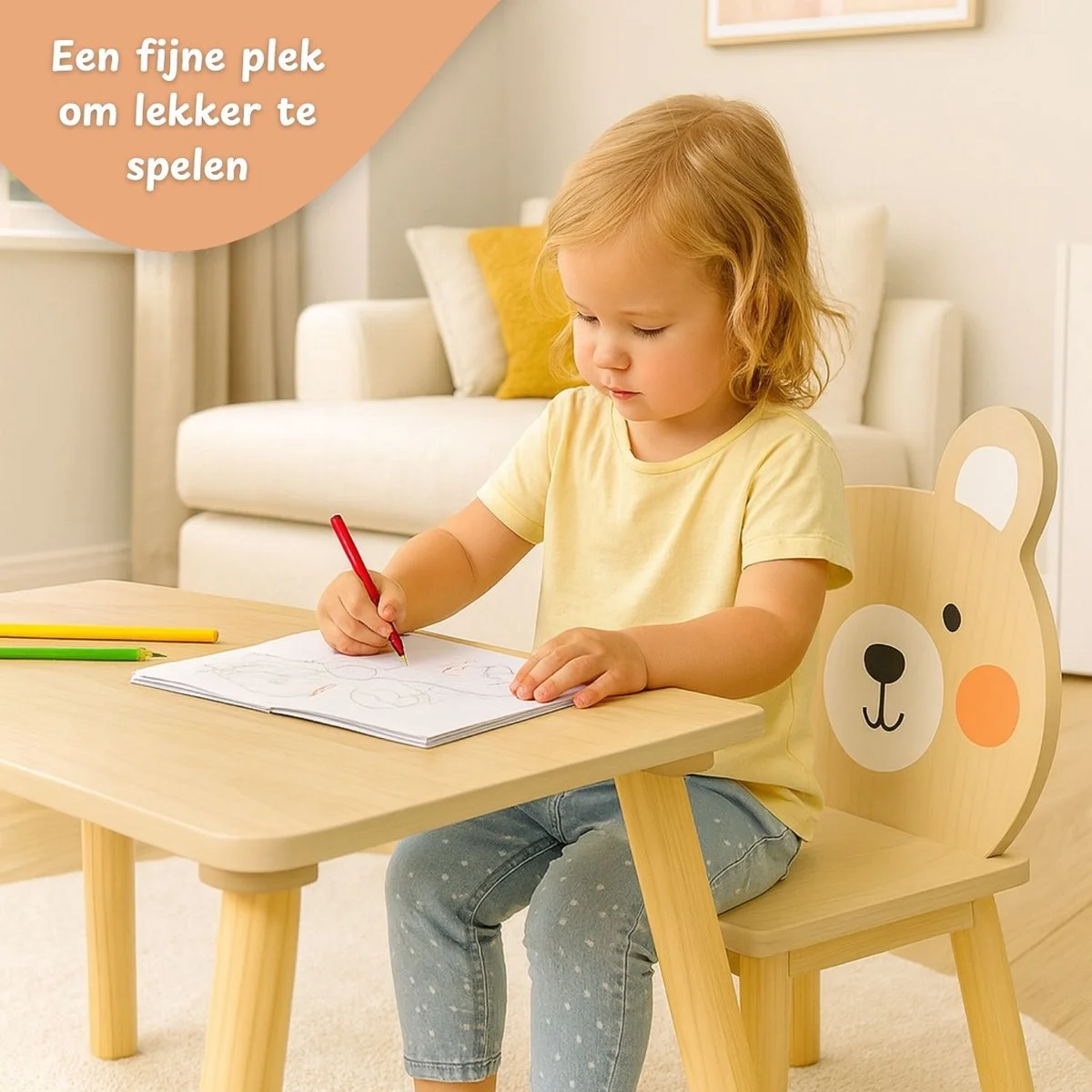 Maxx Kidz Kindertafel en 2 Stoeltjes - Speeltafel voor Kinderen - Afbeelding 5
