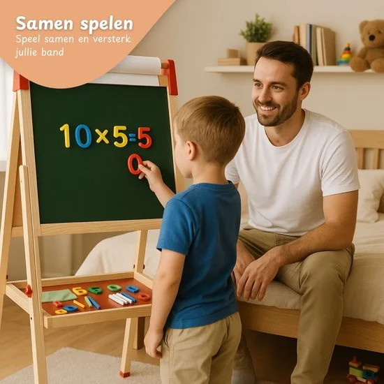 Maxx Kidz - Multifunctioneel houten schoolbord 100cm - Afbeelding 6