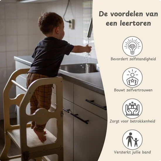 Maxx Kidz - Houten leertoren Montessori - kleur zwart - Afbeelding 3
