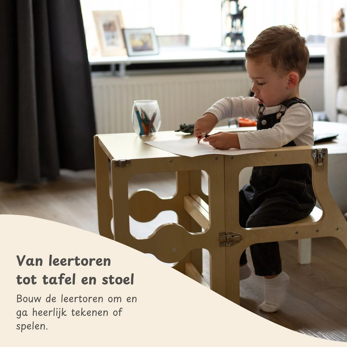 Maxx Kidz - Houten leertoren Montessori - kleur zwart - Afbeelding 8