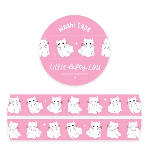 Washi Tape - Pink Ghost Cats - Little Lefty Lou
