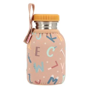 Drinkfles met hoes - Gekke letters 350 ml