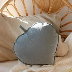“Grey Mint” Velvet Leaf Pillow