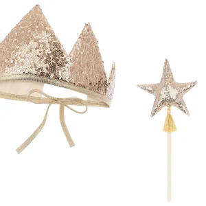 Rose Gold Sequin crown and magic wand